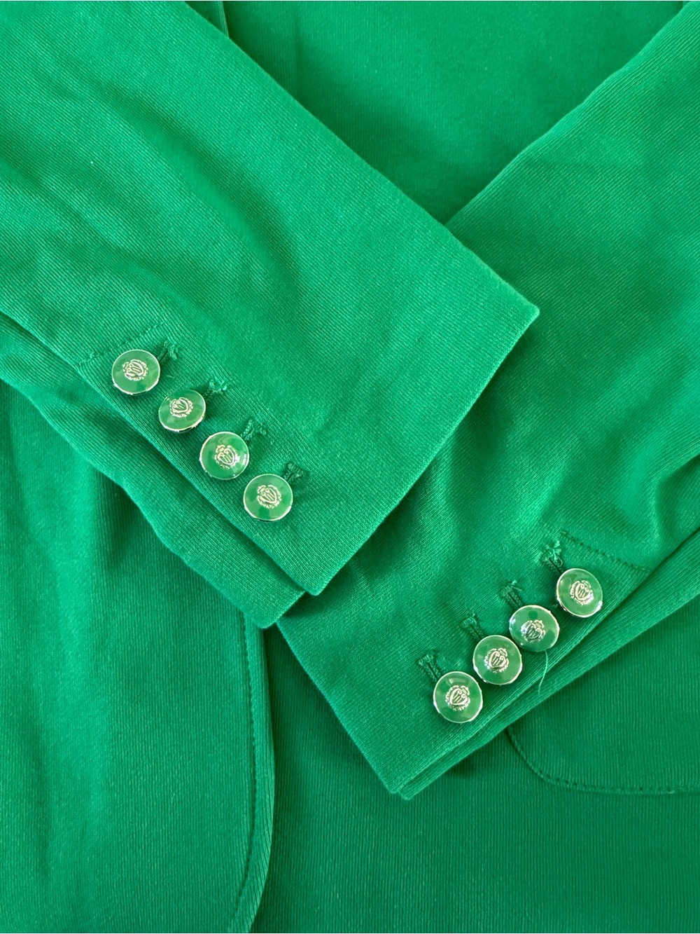 Susan Graver Weekend Kelly Green Knit Blazer Jacket Size XL Statement Piece - Picture 4 of 6